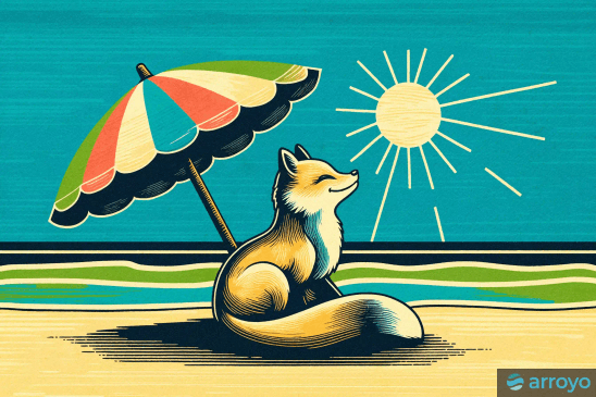 A fox on the beach
