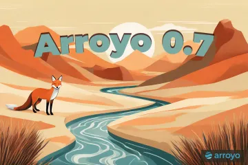 A fox in the desert, with the text 'Arroyo 0.7'