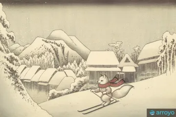 A fox skiing