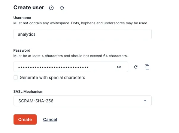 Creating the Redpanda user account