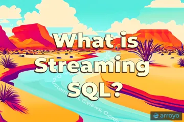 Illustration of a stream with SQL queries floating down a river