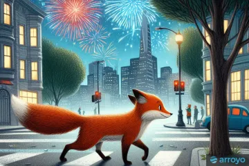 A fox walking in San Francisco on New Years